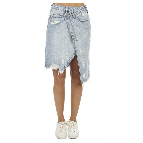 KSUBI Denim Rap Skirt Midi Dirty Harry